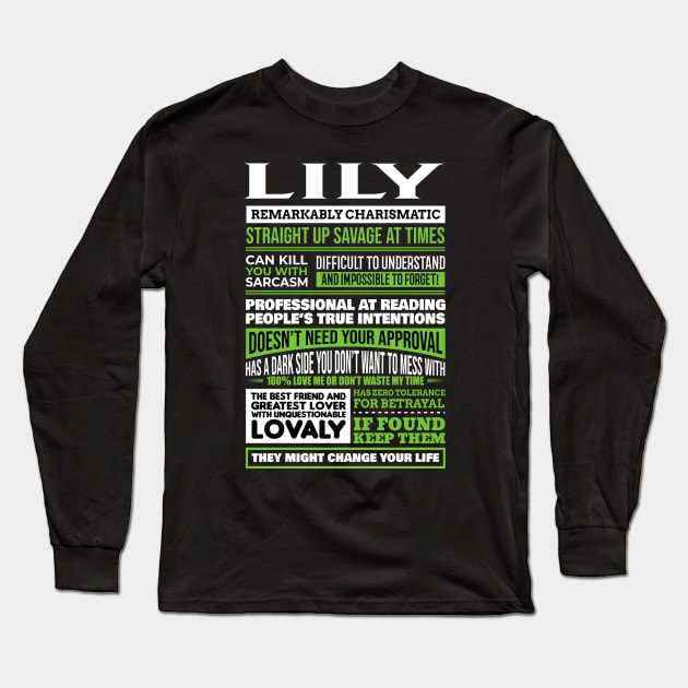 Lily Long Sleeve T-Shirt by Guitar Hero-Typography 